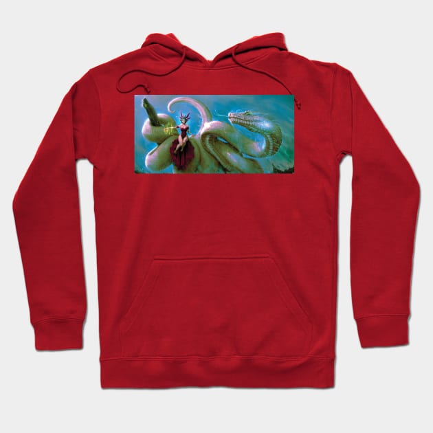 Snake Guardian and Girl Hoodie by LightBox77